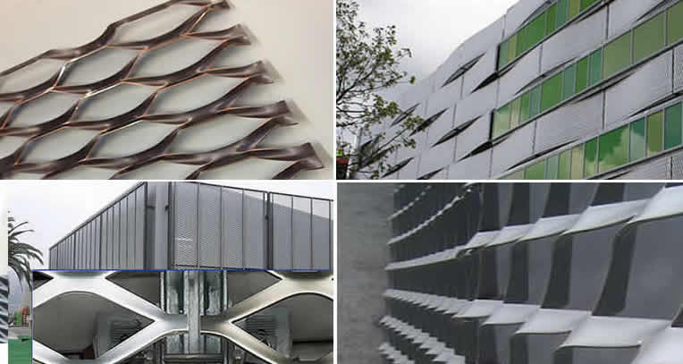 Steel Aluminum Or Copper Expanded Architectural Mesh For Cladding